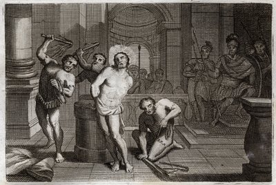 Royaumontská Bible, Nový zákon: Bičování Ježíše Krista. Ilustrace z roku 1811. od Unknown artist