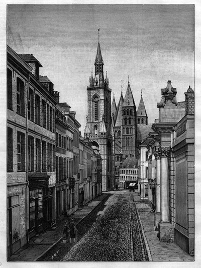 Rue Saint Martin (Abbaye Saint Martin) v Tournay (Tournai) v Belgii v roce 1882 od Unknown artist