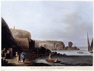 Ruiny Ptolemaiovy knihovny v Alexandrii - v „“ Pohledech v Egyptě, Palestině a dalších částech Osmanské říše““ od Unknown artist