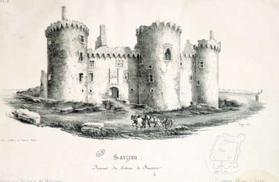 Zřícenina hradu Sucinio v Sarzeau (Morbihan) - rytina od Unknown artist