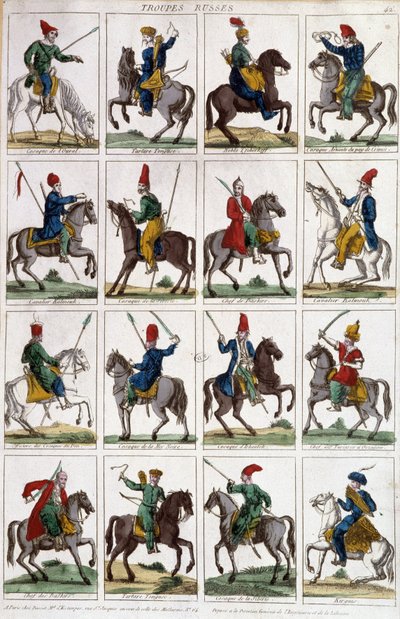 Russian Arm Horsemen - rytina od Unknown artist