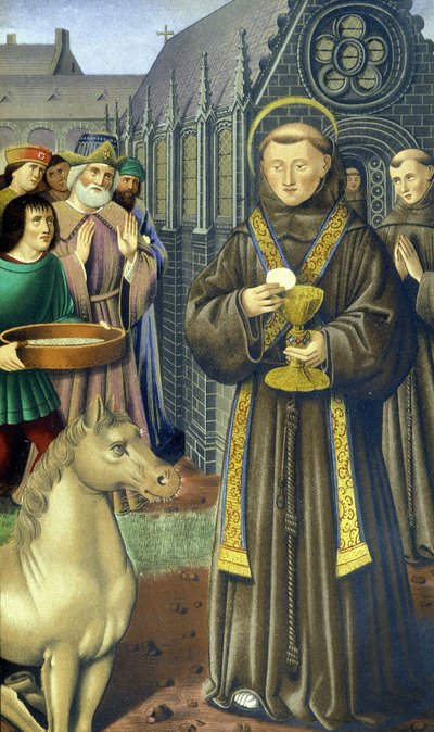 Svatý Antonín z Padovy (san antonio di padova) - podle Knihy hodin Anny Bretaňské od Unknown artist