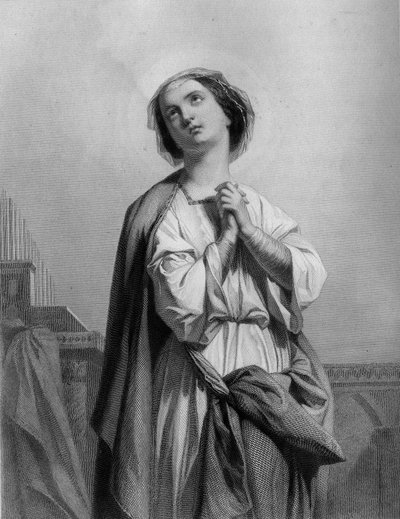 Svatá Cecile Panna a mučednice, Decapitee v Římě (232) - ve Svatých ženách“. 1852." od Unknown artist