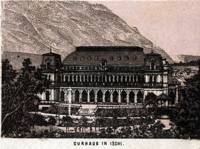 Region Salzkammergut, Rakousko: pohled na Curhaus v Ischlu. “” Svět ilustruje 168 pohledů”” Nedatováno (konec 19. století) od Unknown artist