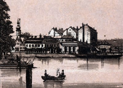 Region Salzkammergut, Rakousko: pohled na kasino v Gmundenu. v „“ Svět ilustruje 168 pohledů““ Nedatováno (konec 19. století) od Unknown artist