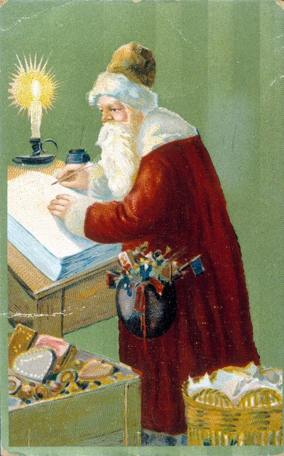 Santa Claus připravuje dárky. od Unknown artist