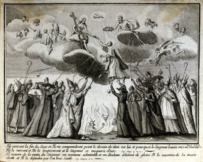 Satirická viněta proti jansenismu. od Unknown artist