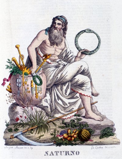 Saturn. V latině Saturnus (odpovídá řeckému bohu Cronosovi). od Unknown artist
