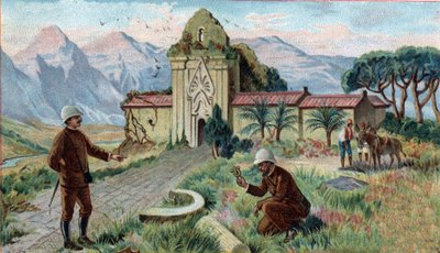 Scény chybějících království: Chrám v horách provincie Qui-Nhon v Kambodži. Chromolitografie 19. století. od Unknown artist