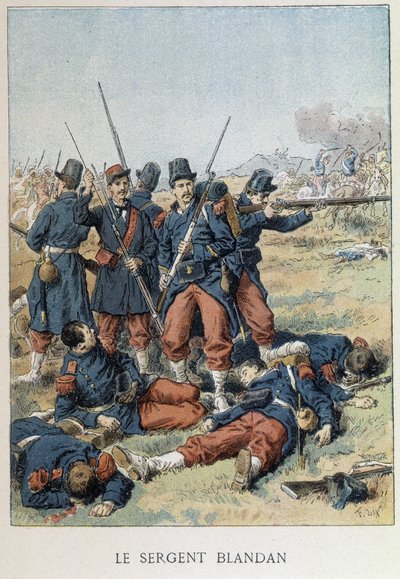Seržant Blandan zemřel při dobývání Alžírska v roce 1842 - v „“ Histoire de France““ od Unknown artist