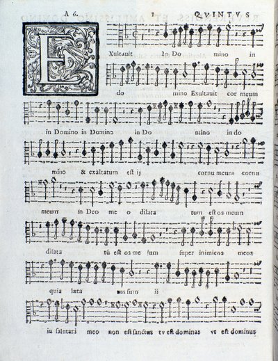 Notová stránka druhé knihy duchovní hudby od Giovanniho Gabrieliho od Unknown artist