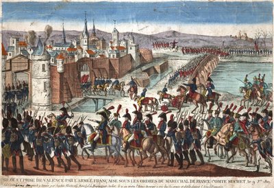 Obléhání a dobytí Valencie francouzskou armádou na příkaz francouzského maršála hraběte Sucheta dne 9. od Unknown artist