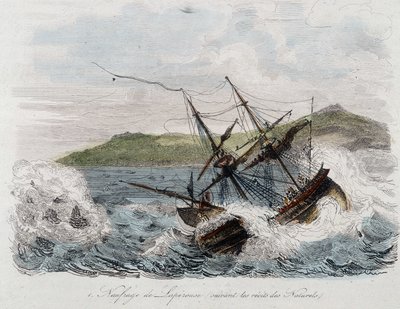 Potopení lodi Jeana-Francoise Galaupa, hraběte z La Perouse (Jean Francois Laperouse od Unknown artist