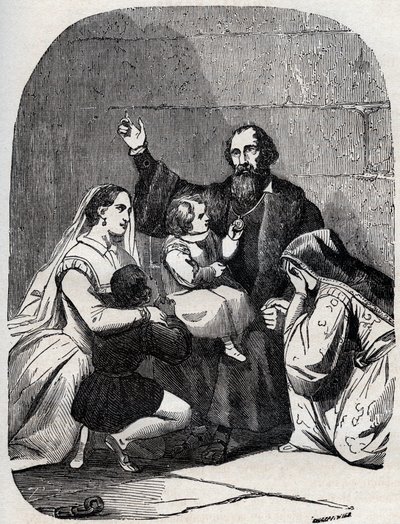 Sir Thomas More (Morus) (1478-1535) a jeho dcera Margaret a děti ve vězení od Unknown artist