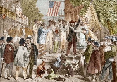 Prodej otroků do Richmondu ve Spojených státech v roce 1864. od Unknown artist