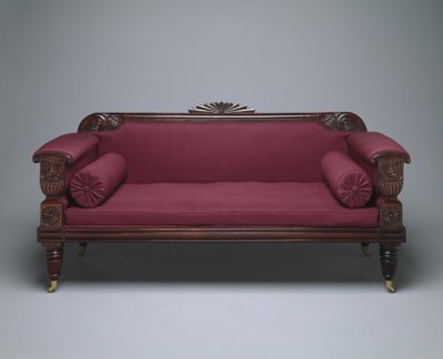 Pohovka, cca 1821-35 (palisandr a borovice s vlněným čalouněním) od Unknown artist