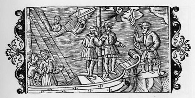 Čaroděj prodávající námořníkům větry uzamčené ve třech uzlech provazu – v „Historia de Gentibus Septentrionalibus“ (Dějiny národů severu) od Olause Magnuse, Řím 1555 od Unknown artist