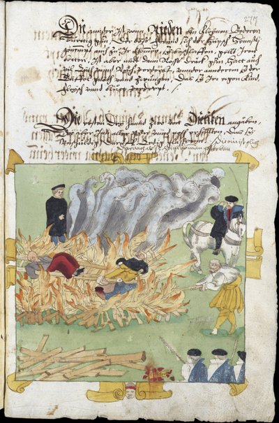 Sorcieres – Upálení tří čarodějnic v Badenu 4. listopadu od Unknown artist