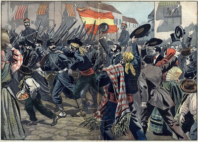 Španělsko-americká válka nebo kubánská válka za nezávislost (1868-1898) mezi Španělskem a Severní Amerikou od Unknown artist