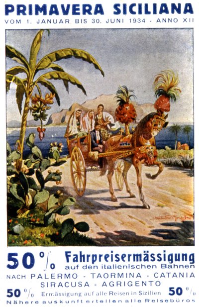 Jaro na Sicílii od Unknown Artist