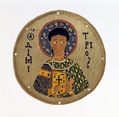 Sv. Demetrius - v „“Historie a památky byzantských smaltů”” od N. Kondakowa. Chromolitografie 1892. od Unknown artist