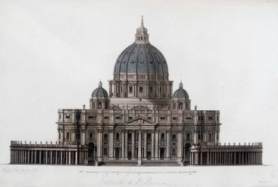 Bazilika svatého Petra v Římě do Vatikánu (San Pietro in Vaticano). V „Starém a moderním kostýmu“ 1819-1820 od Julese Ferraria. od Unknown artist