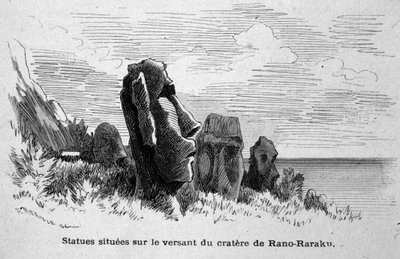 Sochy umístěné na Velikonočním ostrově (Rapa Nui), Polynésie. od Unknown artist