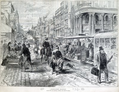 Pouliční scény, Collins Street v Melbourne v roce 1889. od Unknown artist