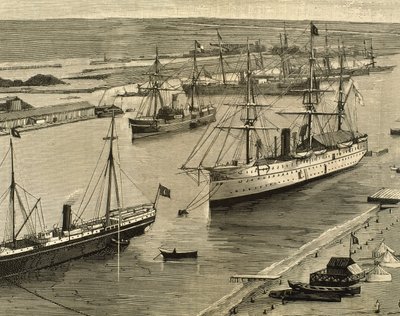 Suezský průplav, Port-Said, Egypt od Unknown artist