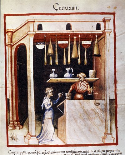 Příprava cukru. Osvětlení z dojení medicíny a dietetiky „“Tacuinum sanitatis““ od Unknown artist