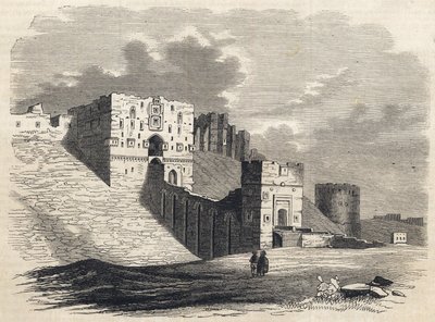 Sýrie: město Aleppo v 19. století - Citadela - Aleppo v Sýrii - 1864 od Unknown artist