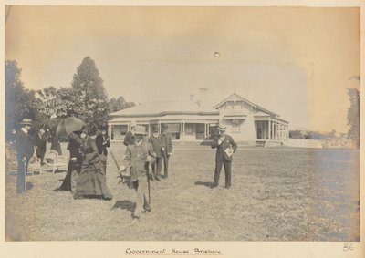Plavba vévody a vévodkyně z Yorku na lodi Ophir - březen až listopad 1901. Deska 86, Vévodkyně z Yorku v areálu Government House v Brisbane. od Unknown Artist