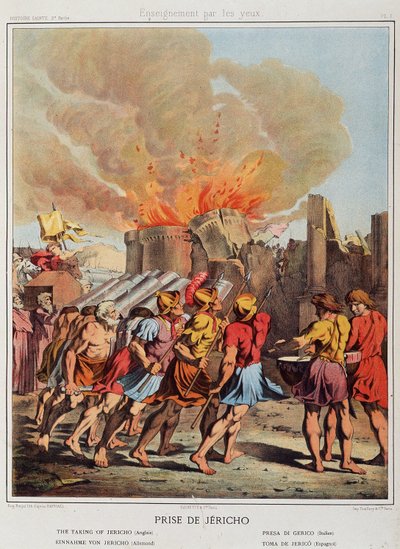 Vzato Jericho (padající zdi) v „Svaté historii“, ed. Hachette. od Unknown artist