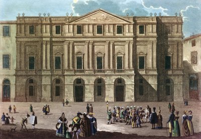 Teatro alla Scala v Miláně v Itálii v 19. století - Divadlo la Scala v Miláně od Unknown artist