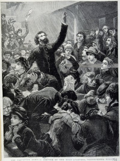 The Armee of Salvation - Distribuce na Whitechapel Road Headquarters v roce 1881 od Unknown artist