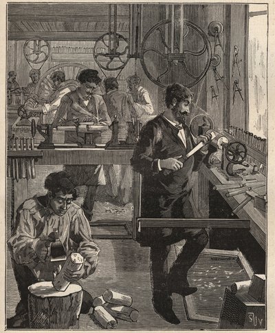 The Art of Tour: Turner Workshop na dřevo. Rytina z roku 1885 v „“Les arts et metiers illustres““ od Adolphe BITARDA. od Unknown artist