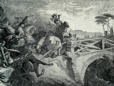 Bitva u Garigliana (Garellano) mezi Francouzi a Španěly během třetí italské války, 29. prosince 1503.: Gonzalo Fernandez De Cordoba zvaný El Gran Capitan od Unknown artist