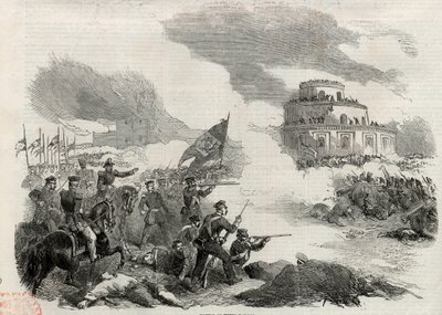 Bitva u Monte Caseros v dubnu 1852 – povstání Justo José de Urquiza (1801-70); proti argentinskému diktátorovi Juanu Manuelovi de Rosas (1793-1877) - Bitva u Caserosu neboli bitva o Monte Casero 3. února od Unknown artist