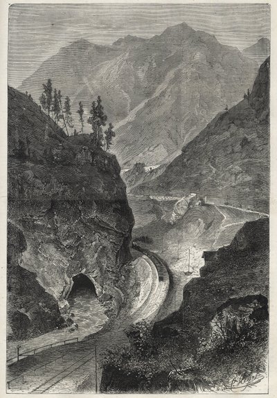 Brennerská dráha (Brennero) do Tyrolska (Tirolo - Tirol) - Rytina 1867 - od Unknown artist
