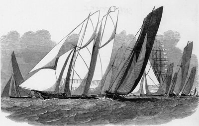 The Cowes Regattas: Jachty v průsmyku Hyde - Bibl. des arts deco od Unknown artist