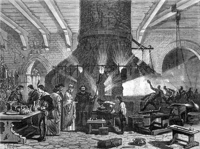 Benátský dóže na návštěvě sklárny Murano – v „Zázracích průmyslu““ od Louise Figuiera od Unknown artist