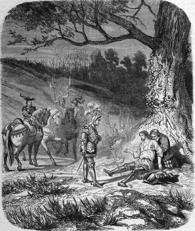 Vévoda z Bourbonu a Bayard umírá od Unknown artist