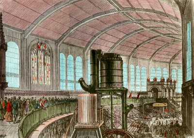 Galerie Eiffelových strojů na Všeobecné výstavě 1867 Rytina 19. století od Unknown artist