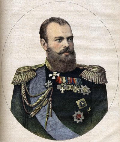Rytina císaře (cara) Ruska Alexandra III z roku 1891 od Unknown artist