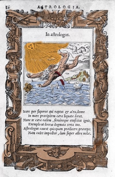 Ikarův pád – Ikarův pád. Barevná xylografie 16. století. od Unknown artist