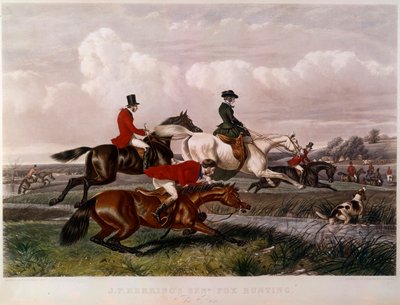 Rytina The Fox Hunt od Johna Fredericka Herringa (1795-1865) (ec.engl.) Soukromá sbírka z 19. století od Unknown artist