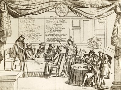 The Game of the Hombre of the Prince of Europe - Hombre, metafora mezinárodní politiky - 1685 - Evropa je rozsekána na kusy nekontrolovanými panovníky, kteří „hrají“ svá území jako svůj vlastní majetek - Satira následuje Treve of Regensburg, si od Unknown artist