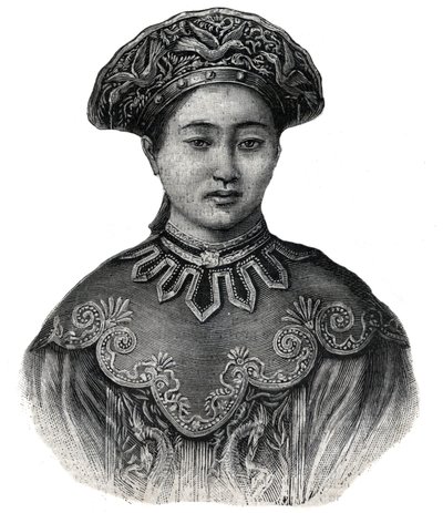 Impress of Japan Haruko, žena Mikado Mutsuhito (1852-1912) - rytina z roku 1892 od Unknown artist
