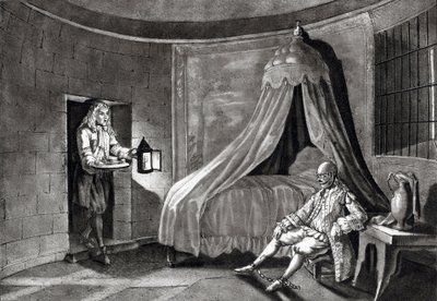 Železná maska ve svém vězení na ostrově Sainte-Marguerite od Unknown artist