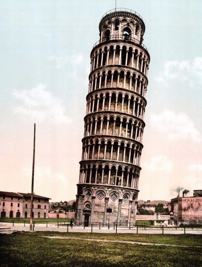 Šikmá věž v Pise. Rytina z konce 19. století. od Unknown artist